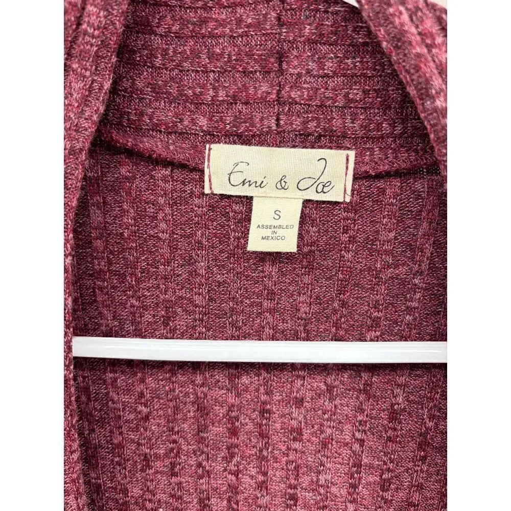 Emi & Joe Red Wrap Around Knit Shawl Jacket Scarf‎ Size Small